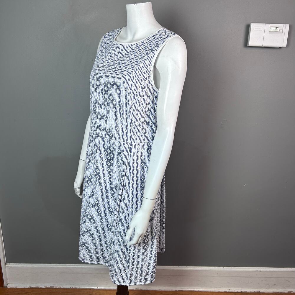 Brooks Brothers dress size 14 summer white blue eyelet preppy professional work - Picture 6 of 13
